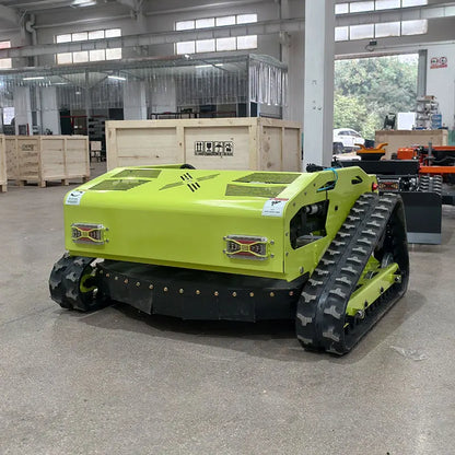 Revolutionize Your Lawn Care with the Customizable Remote Control Lawn Mower Robot - Efficient 4WD for 45° Slope Climbing!