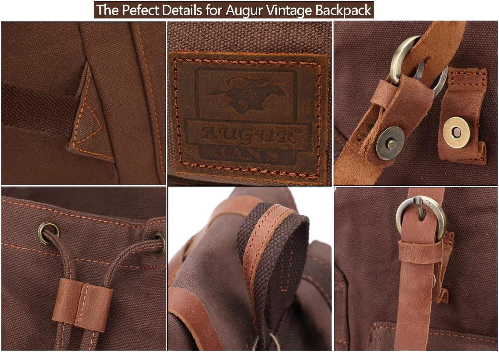 High Capacity Canvas Vintage Backpack 30L - Laptop Compartment, Unisex