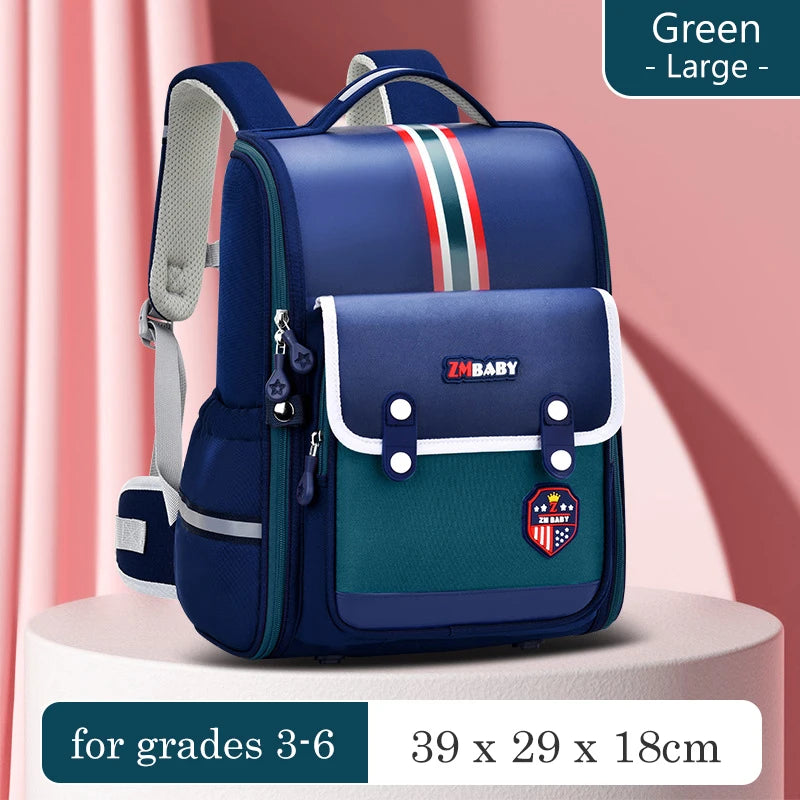 Stylish British-Inspired Lightweight Backpack for Boys and Girls - Perfect for Primary School with Spine Protection Features