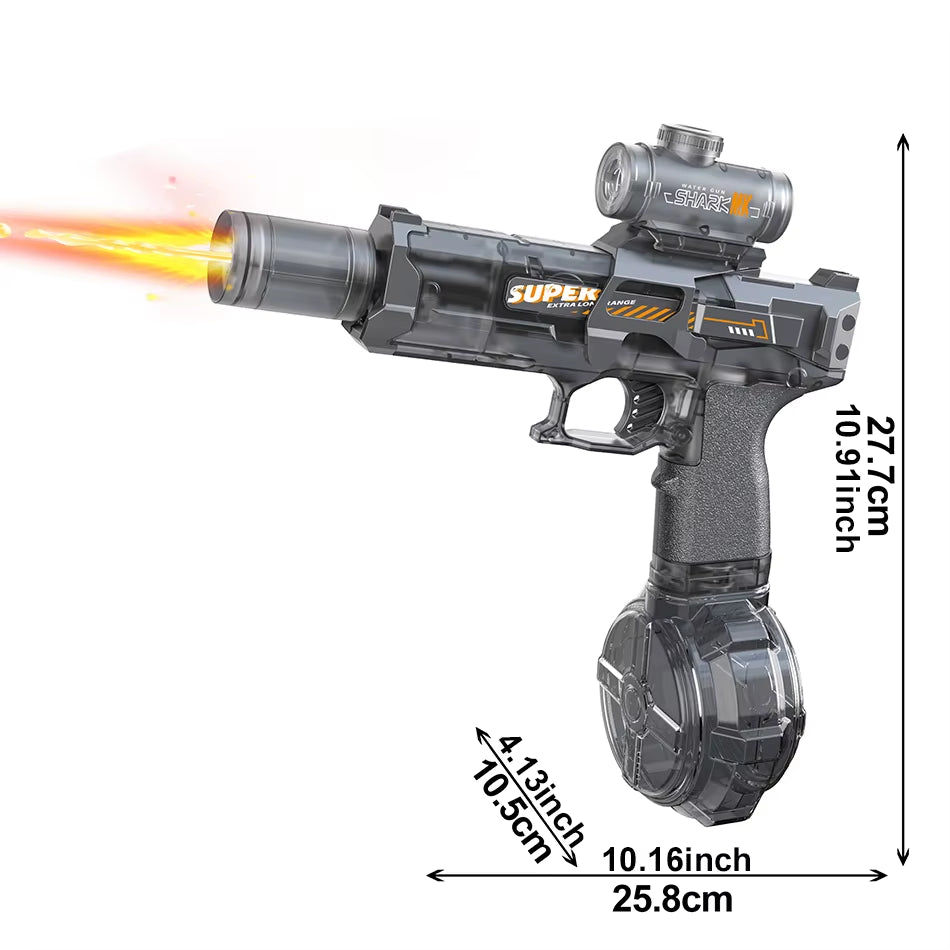 Experience Thrilling Water Battles with the HUIQIBAO Fully Automatic Electric Pulse Water Gun Featuring Stunning Flame Sensor Light - Perfect for Adults and Older Kids!