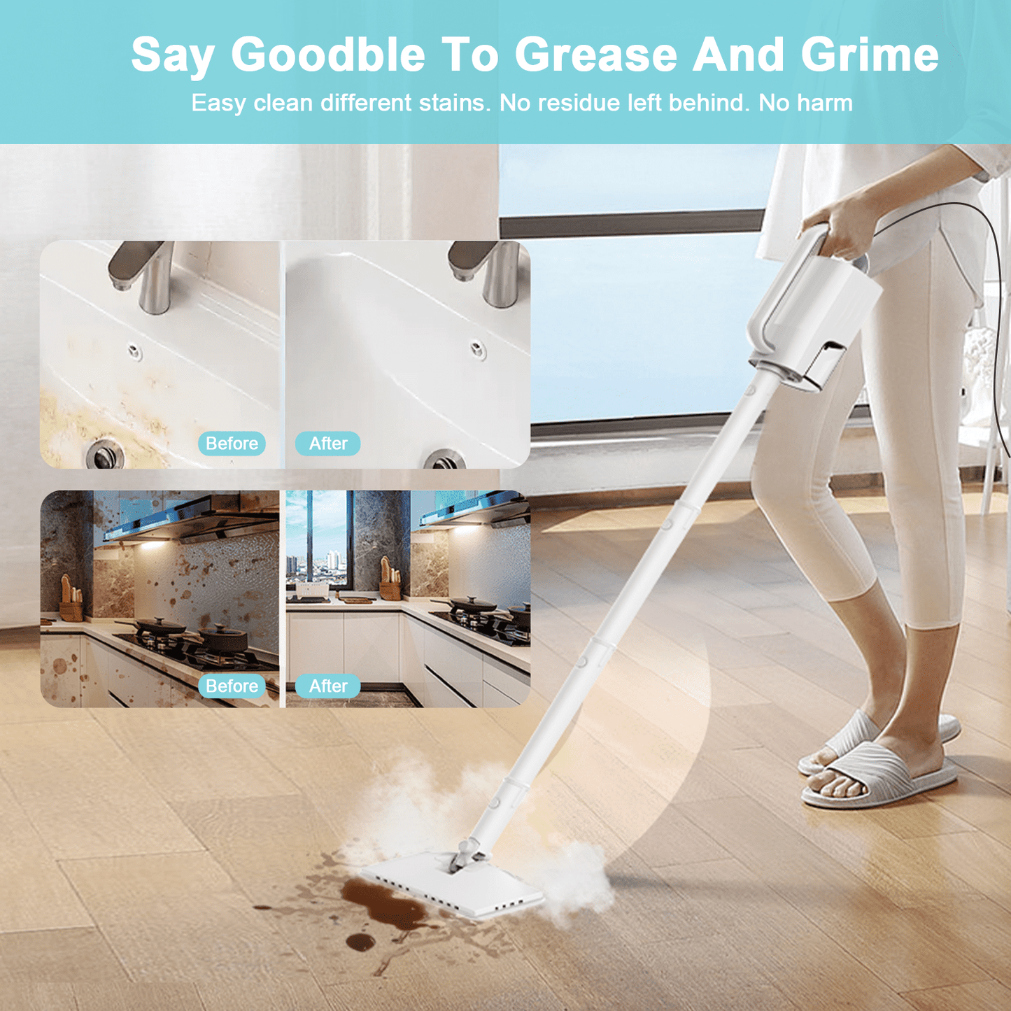 Effortless Cleaning with the ONSON 6-in-1 Detachable Handheld Steam Mop – Perfect for Hard Floors and Carpets!