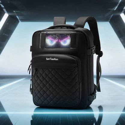 Versatile Fitness & Outdoor Backpack - Large Capacity Laptop Bag with Layered Storage and Light-Up Features