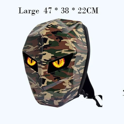 Stylish LED Hard Shell Backpack for Men and Women - Perfect for Motorcycle Riding, Business Travel, and Hiking with Laptop Compartment