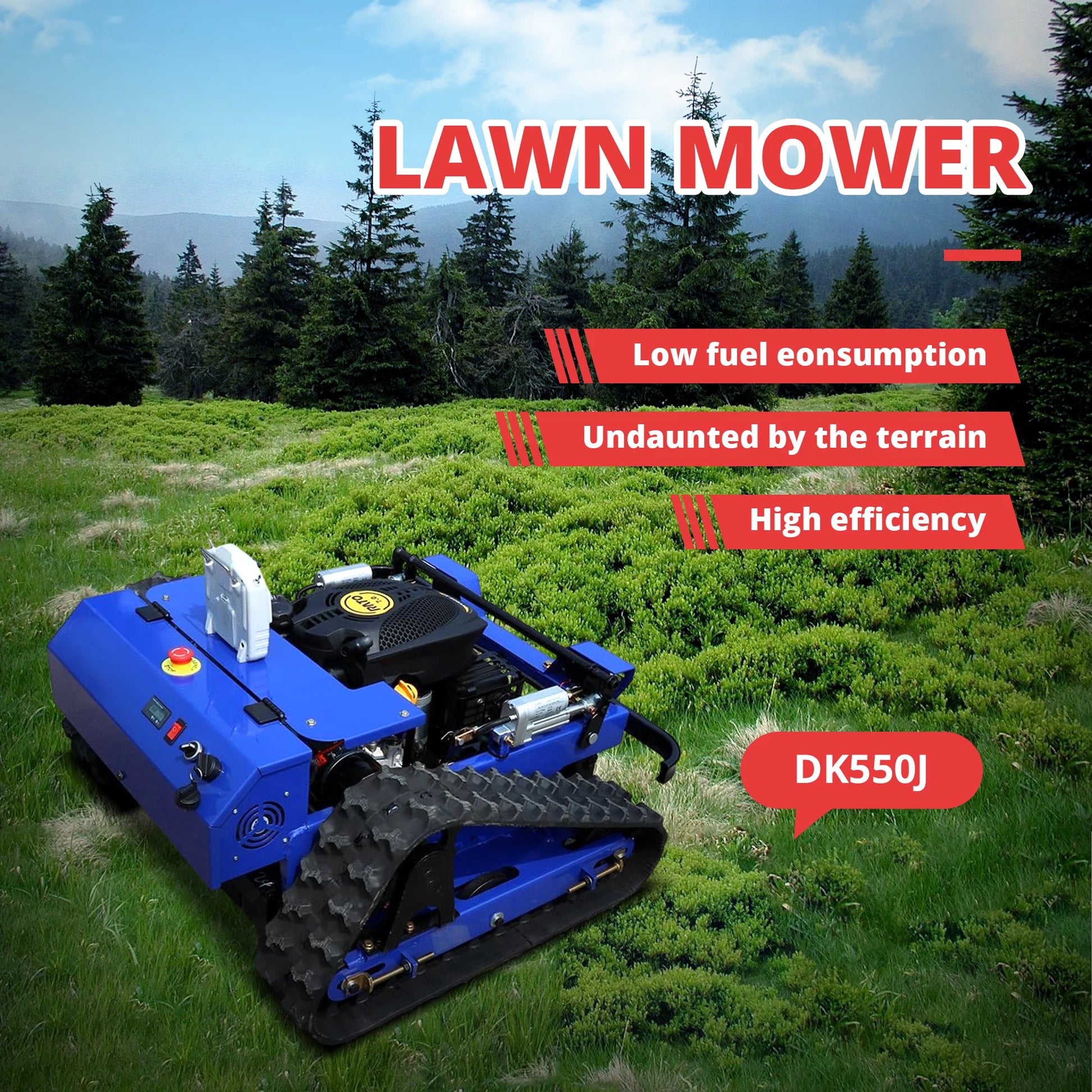 Customized R55 Remote Control Lawn Mower Robot Rc Lawn Mower 4Wd 45° Slope Climbing Radio Controlled Lawn Mower