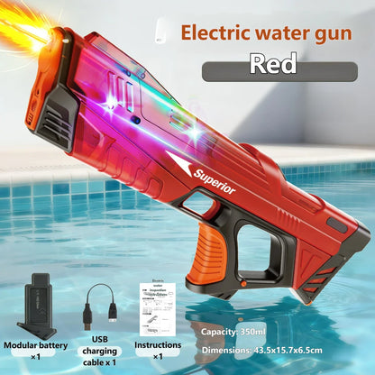 Unleash Summer Fun with the Electric Water Gun - Featuring Light Sprays and Flame Effects for Ultimate Water Battles!