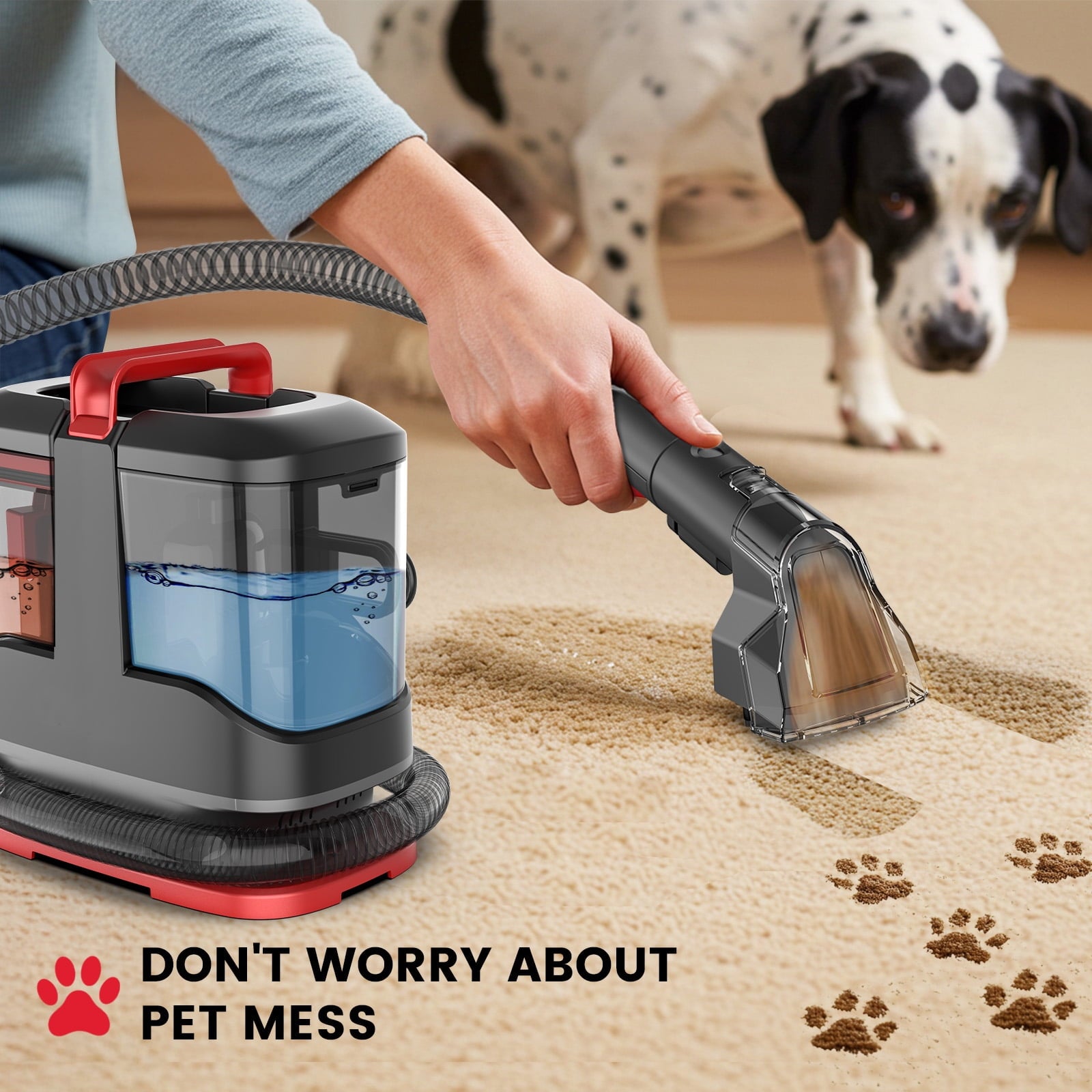 Powerful Portable Carpet Cleaner - Ultimate Upholstery Spot Vacuum for Pet Stains and More