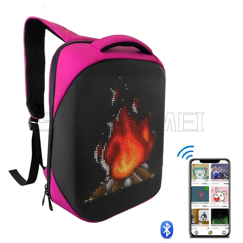 Transform Your Ride with the Smart LED Pixel Backpack - Waterproof, Creative, and Programmable for Ultimate Style