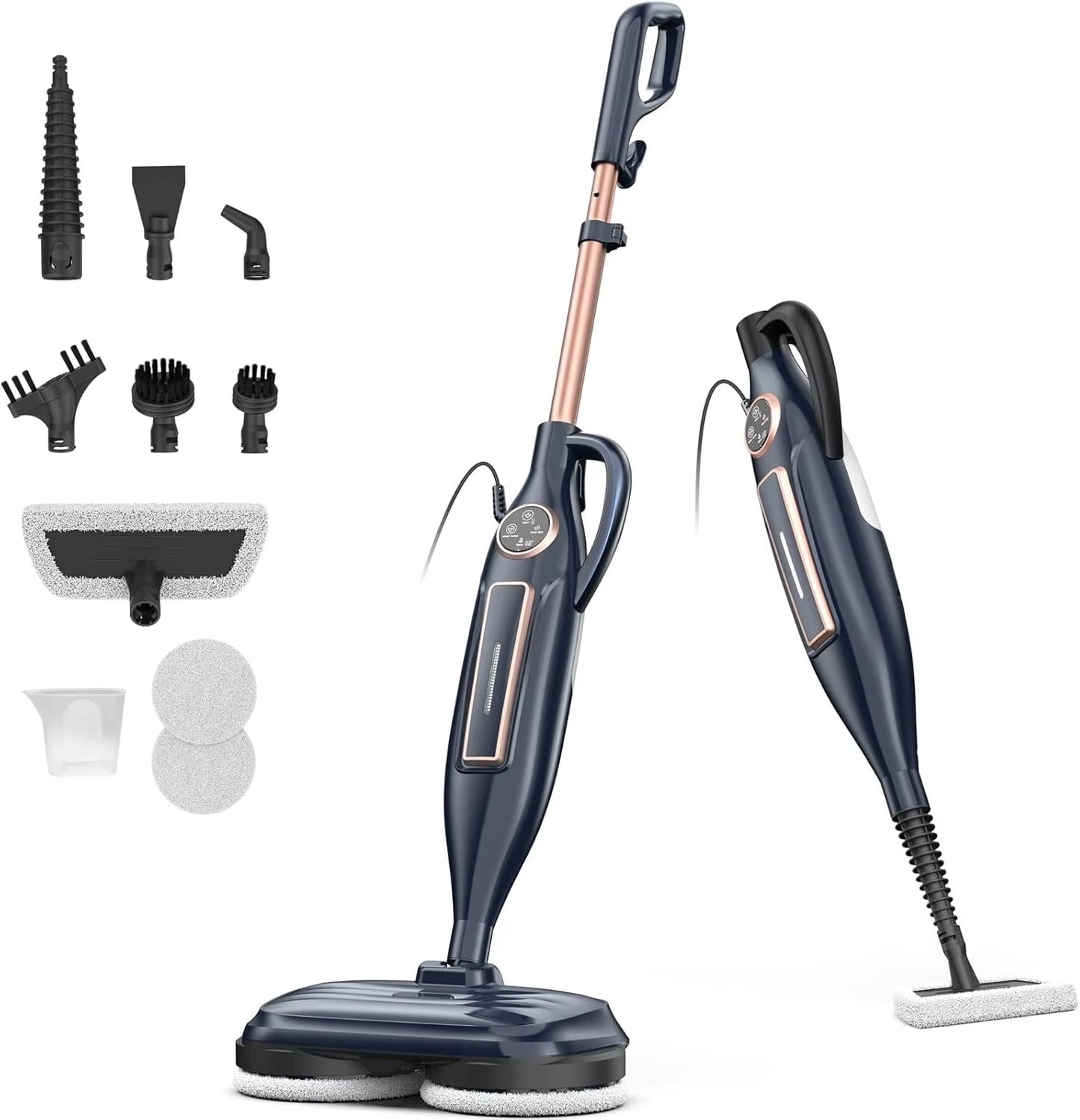 Revolutionary 10-in-1 Steam Mop Cleaner with Rotating Mop Pad - 1300W Powerful Floor Steamer for Effortless Home Cleaning