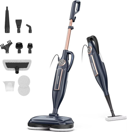 Revolutionary 10-in-1 Steam Mop Cleaner with Rotating Mop Pad - 1300W Powerful Floor Steamer for Effortless Home Cleaning