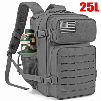 Versatile 25L/45L Tactical Backpacks for Men and Women - Perfect for Outdoor Adventures and School with Convenient Water Bottle Holder