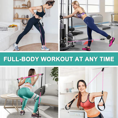 Transform Your Home Workouts with the Pilates Bar Kit: Versatile Resistance Bands for Full-Body Fitness, Perfect for Legs, Hips, Waist, and Arms