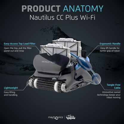 Experience Effortless Pool Cleaning with the Nautilus CC Plus Robotic Pool Cleaner Featuring Wi-Fi Connectivity