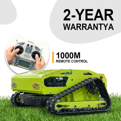 Revolutionize Your Lawn Care with the Customizable Remote Control Lawn Mower Robot - Efficient 4WD for 45° Slope Climbing!
