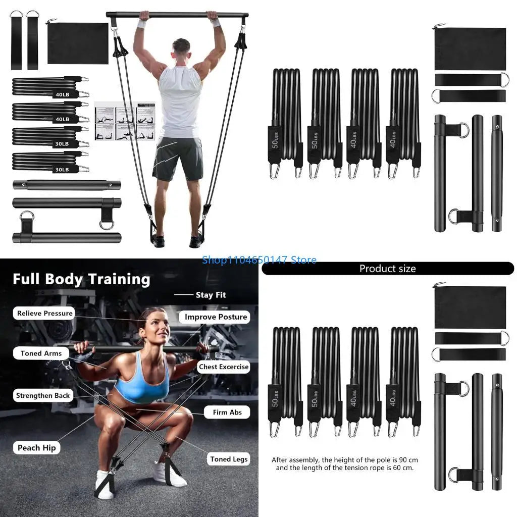 Elevate Your Workout with Our Versatile Pilates Rod Kits and Resistance Bands - Perfect for Full-Body Strength Training!