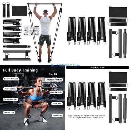 Elevate Your Workout with Our Versatile Pilates Rod Kits and Resistance Bands - Perfect for Full-Body Strength Training!