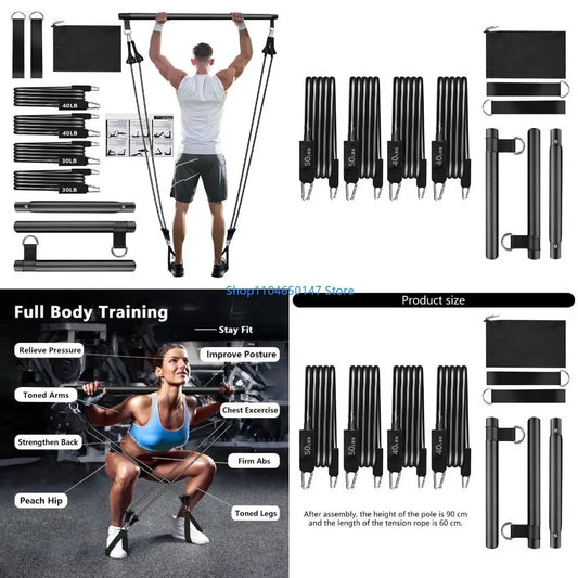 Elevate Your Workout with Our Versatile Pilates Rod Kits and Resistance Bands - Perfect for Full-Body Strength Training!