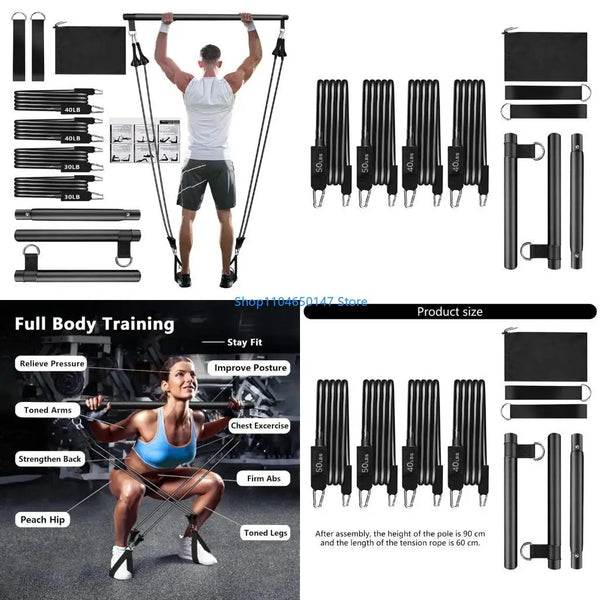 Elevate Your Workout with Our Versatile Pilates Rod Kits and Resistance Bands - Perfect for Full-Body Strength Training!