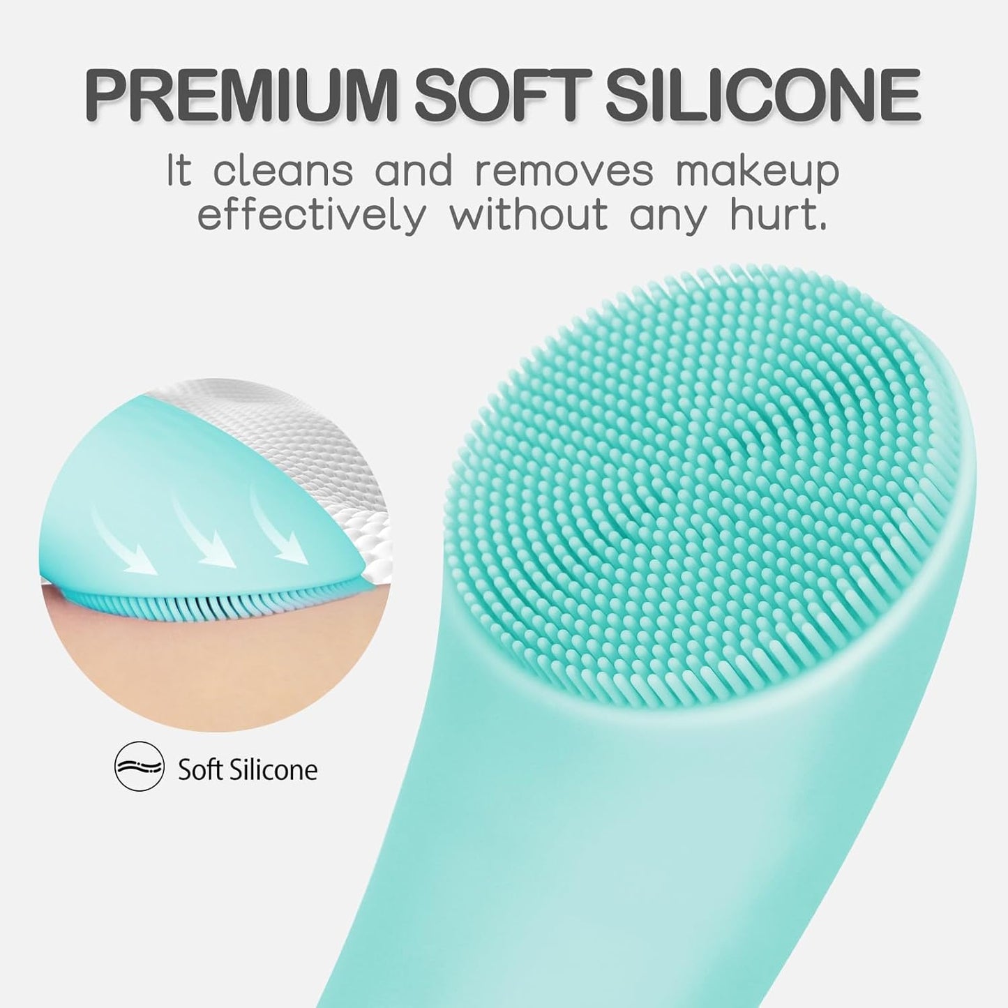 Revitalize Your Skin with the Silicone Face Scrubber: Rechargeable Facial Cleansing Brush with Heat Massage and Vibrating Exfoliation for Deep Cleanse - Waterproof Design for Men and Women in Vibrant Green