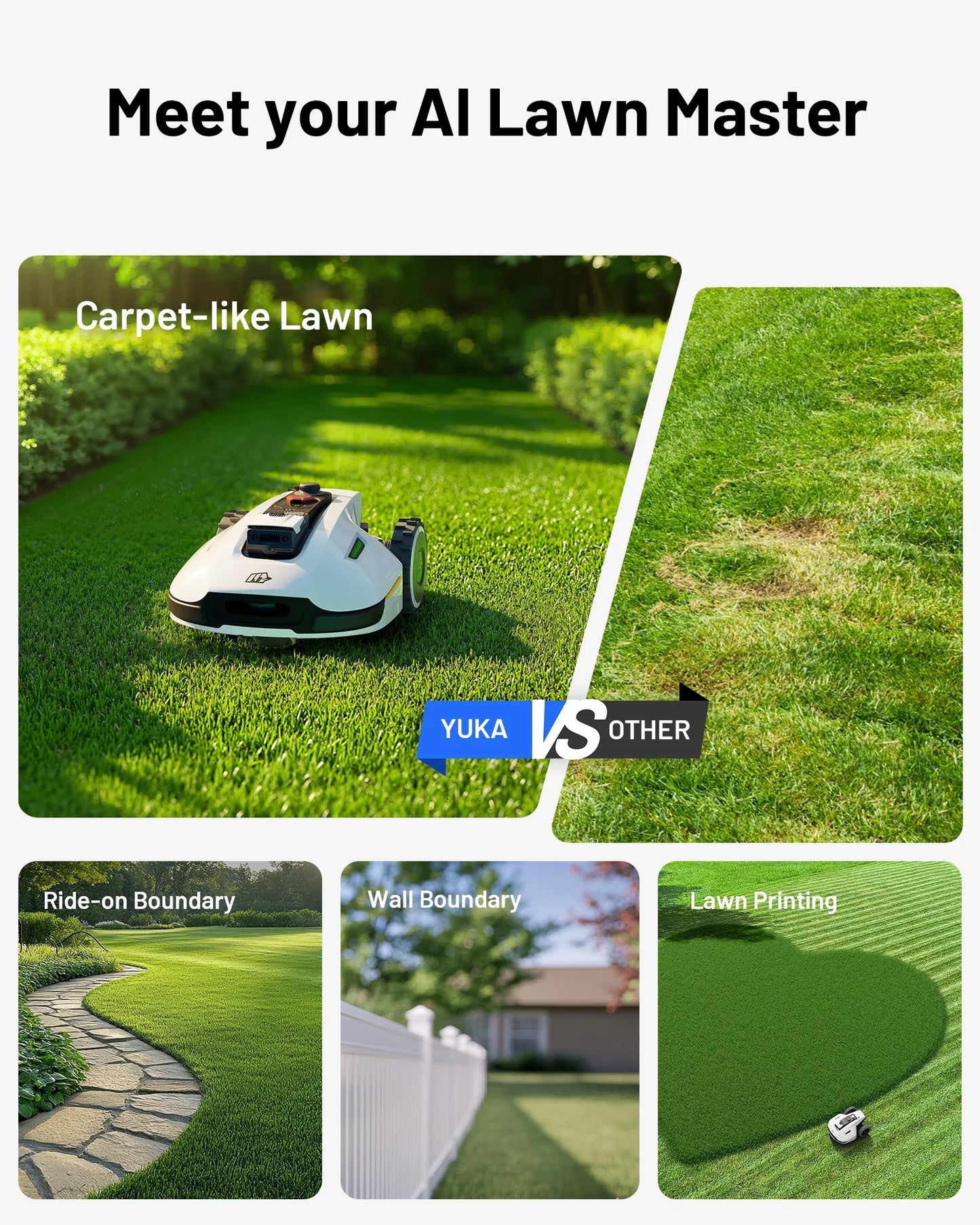 Transform Your Lawn Care with the YUKA 3000 Robot Lawn Mower - AI-Powered Precision, App Control & Dual Cutting Discs for Effortless Mowing