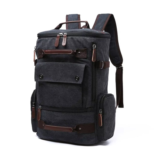 Stylish Vintage Canvas Backpack for Men - Perfect for School, Travel, and Everyday Use with Large Capacity for Laptops and Essentials
