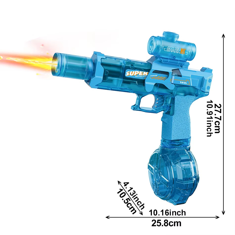 Experience Thrilling Water Battles with the HUIQIBAO Fully Automatic Electric Pulse Water Gun Featuring Stunning Flame Sensor Light - Perfect for Adults and Older Kids!