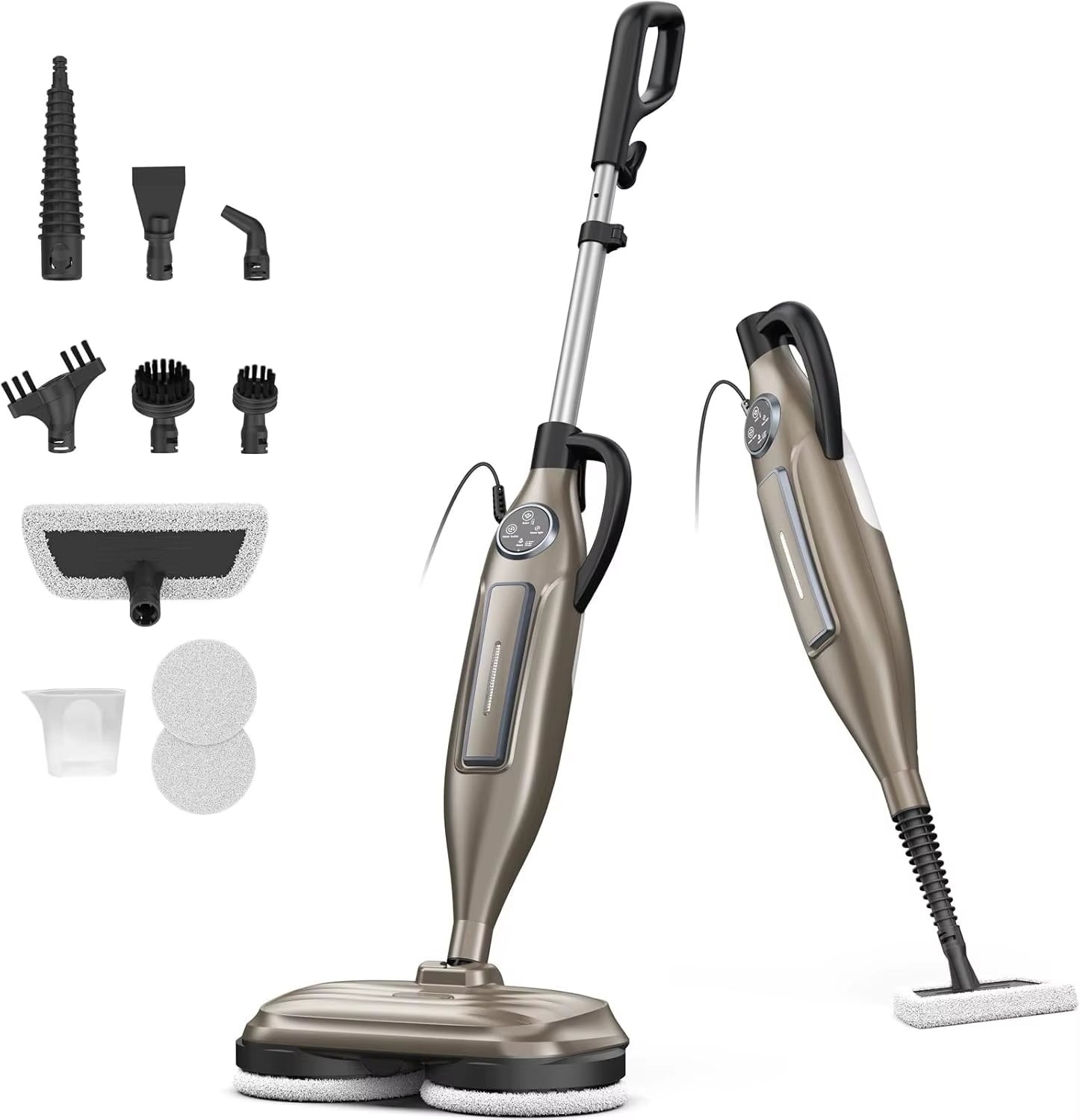 Revolutionary 10-in-1 Steam Mop Cleaner with Rotating Mop Pad - 1300W Powerful Floor Steamer for Effortless Home Cleaning