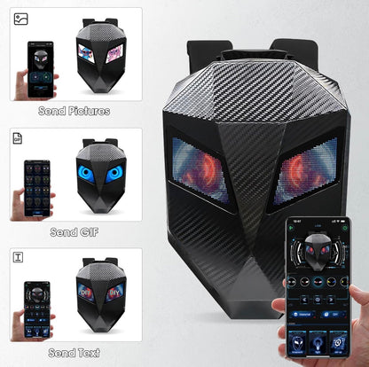 Revolutionary Motorcycle LED Knight Backpack: Customizable Full-Color Screen, Perfect for Travel, Camping, and Cycling