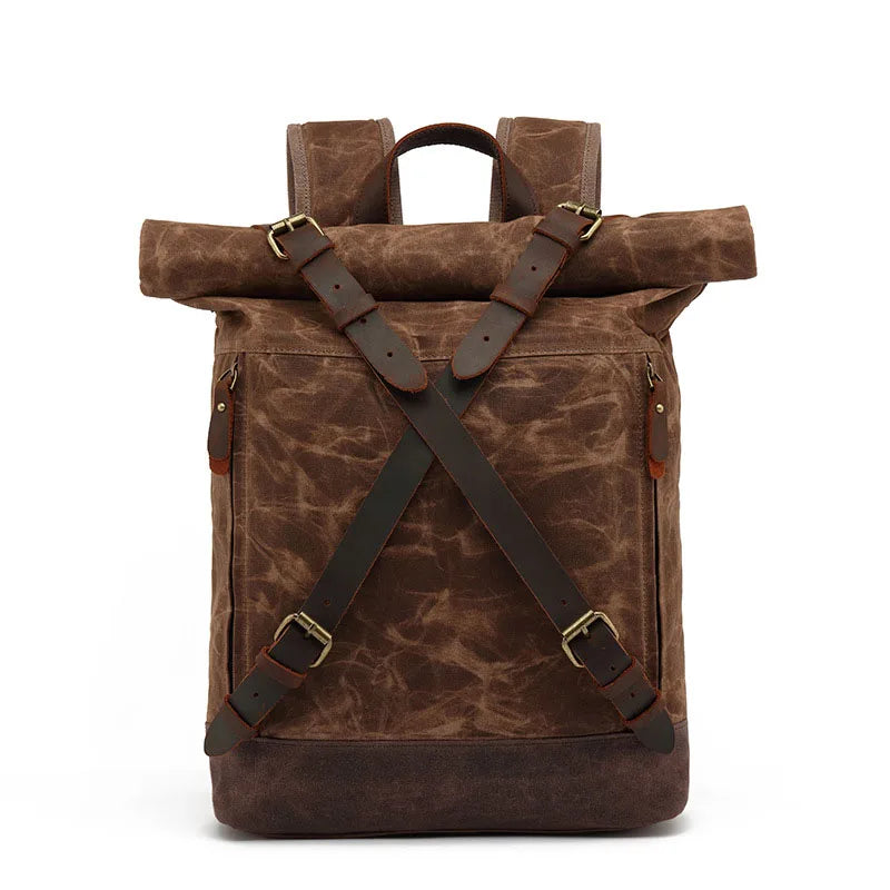 Stylish Luxury Vintage Canvas Backpack for Men - Large Waterproof Travel Rucksack with Retro Charm