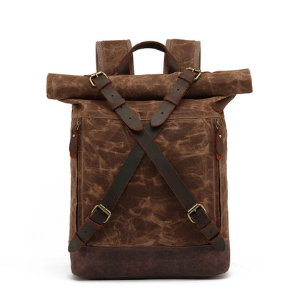 Stylish Luxury Vintage Canvas Backpack for Men - Large Waterproof Travel Rucksack with Retro Charm
