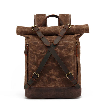 Stylish Luxury Vintage Canvas Backpack for Men - Large Waterproof Travel Rucksack with Retro Charm