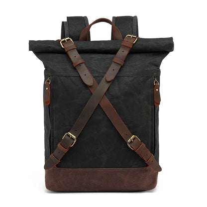 Stylish Luxury Vintage Canvas Backpack for Men - Large Waterproof Travel Rucksack with Retro Charm