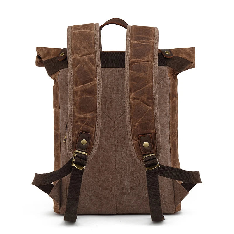 Stylish Luxury Vintage Canvas Backpack for Men - Large Waterproof Travel Rucksack with Retro Charm