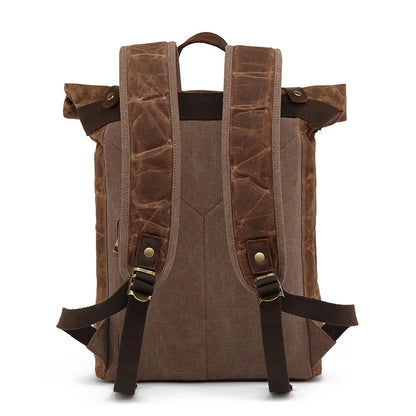 Stylish Luxury Vintage Canvas Backpack for Men - Large Waterproof Travel Rucksack with Retro Charm