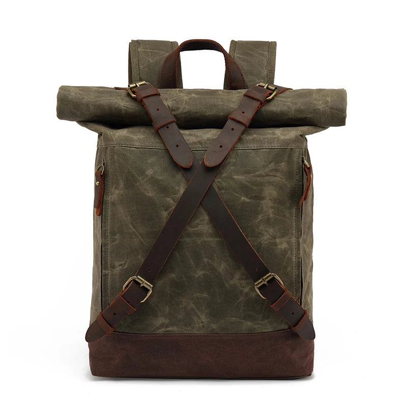 Stylish Luxury Vintage Canvas Backpack for Men - Large Waterproof Travel Rucksack with Retro Charm