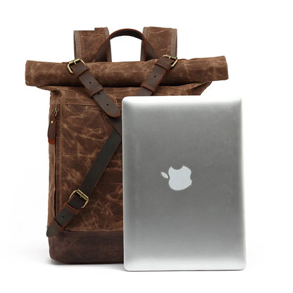 Stylish Luxury Vintage Canvas Backpack for Men - Large Waterproof Travel Rucksack with Retro Charm