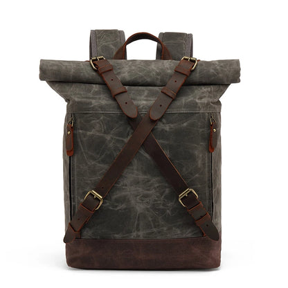 Stylish Luxury Vintage Canvas Backpack for Men - Large Waterproof Travel Rucksack with Retro Charm