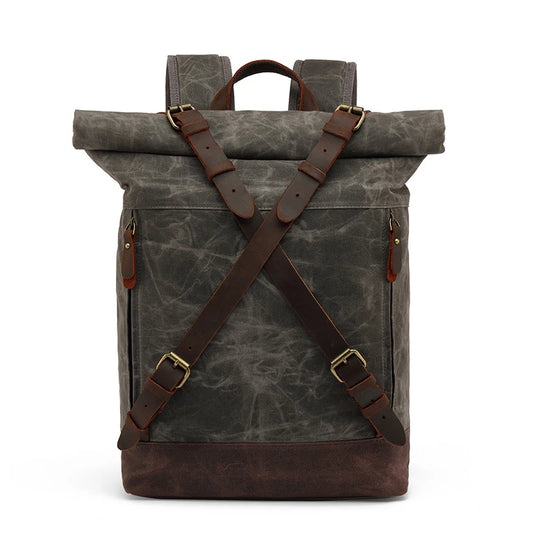 Stylish Luxury Vintage Canvas Backpack for Men - Large Waterproof Travel Rucksack with Retro Charm