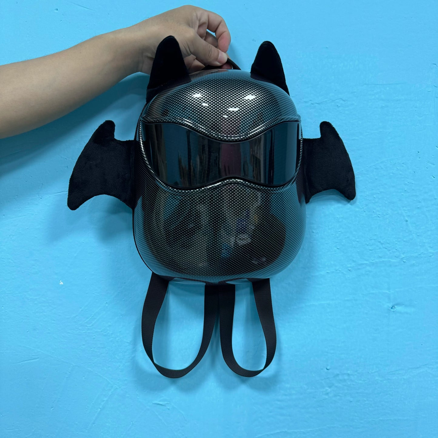 Illuminate Your Adventures with the Bat-Shaped LED Backpack - The Ultimate Glowing School Bag for Night Explorers and Cosplay Enthusiasts