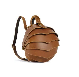 Stylish Handmade Vintage Beetle Backpack - Premium Genuine Cowhide Leather Daypack for Trendsetters