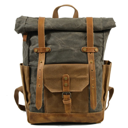 Stylish Luxury Vintage Canvas Backpack for Men - Waterproof Travel Companion with Retro Charm