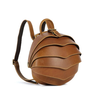 Stylish Handmade Vintage Beetle Backpack - Premium Genuine Cowhide Leather Daypack for Trendsetters