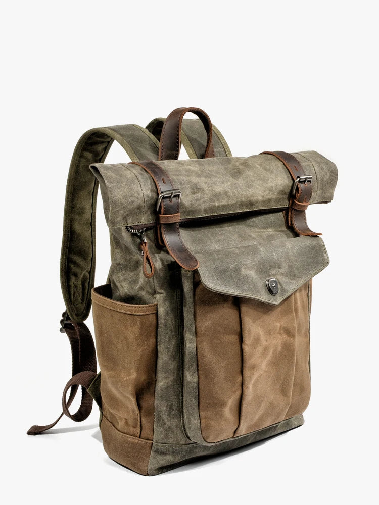 Stylish Luxury Vintage Canvas Backpack for Men - Waterproof Travel Companion with Retro Charm