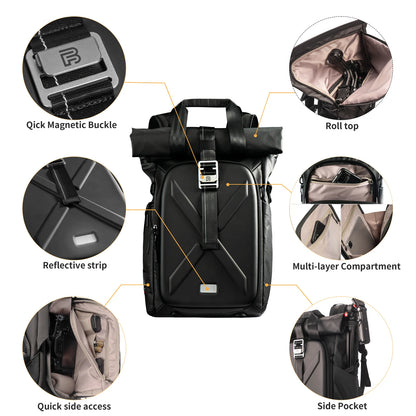 Ultimate Waterproof Hard Shell Photography Backpack for DJI Drones & DSLR Cameras - Perfect Travel Shoulder Handbag Storage Case