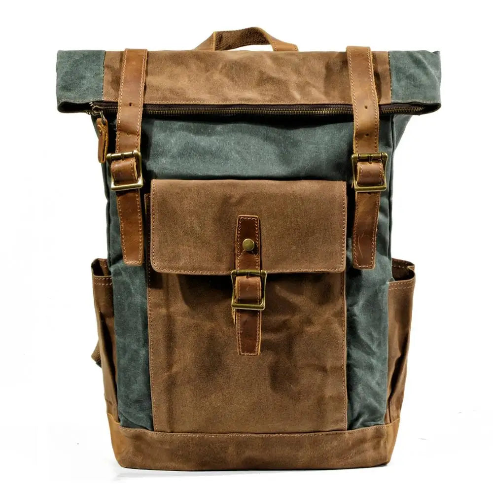 Stylish Luxury Vintage Canvas Backpack for Men - Waterproof Travel Companion with Retro Charm