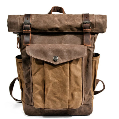 Stylish Luxury Vintage Canvas Backpack for Men - Waterproof Travel Companion with Retro Charm