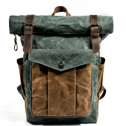 Stylish Luxury Vintage Canvas Backpack for Men - Waterproof Travel Companion with Retro Charm