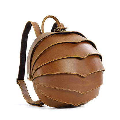 Stylish Handmade Vintage Beetle Backpack - Premium Genuine Cowhide Leather Daypack for Trendsetters