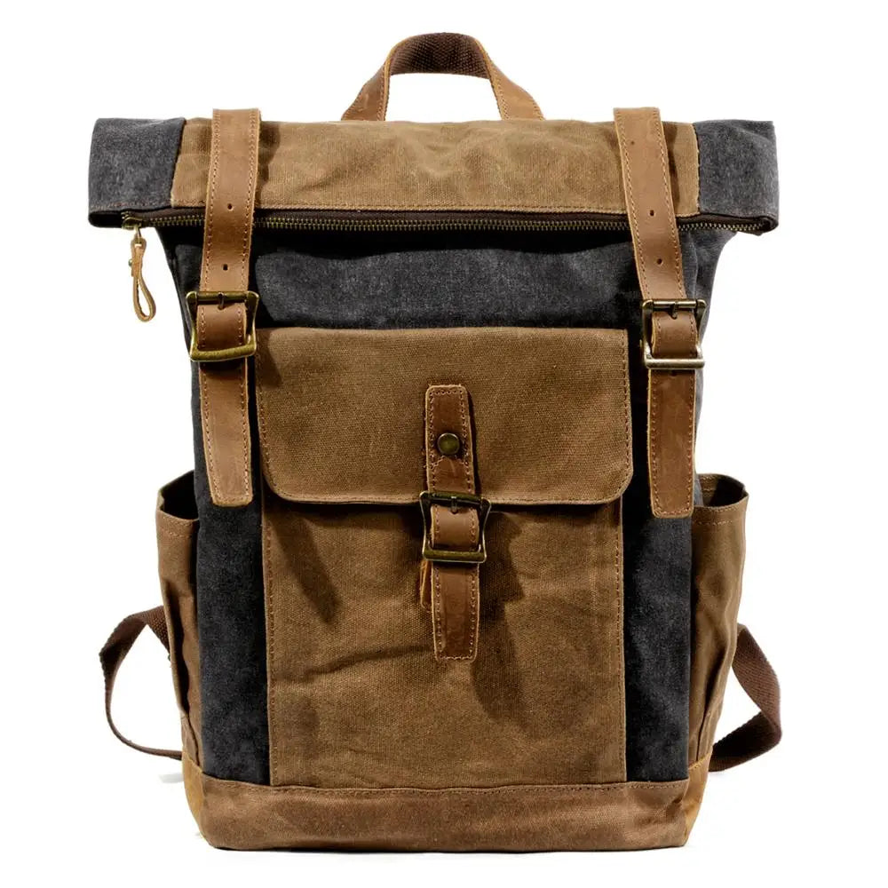 Stylish Luxury Vintage Canvas Backpack for Men - Waterproof Travel Companion with Retro Charm