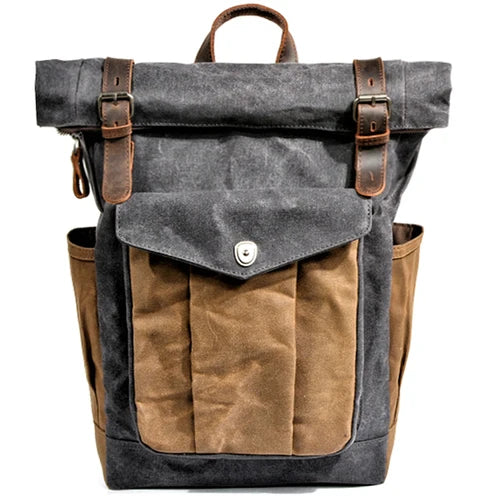 Stylish Luxury Vintage Canvas Backpack for Men - Waterproof Travel Companion with Retro Charm