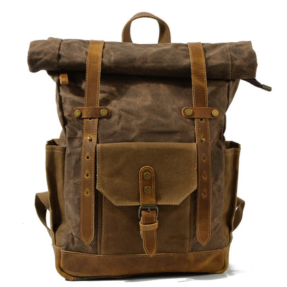 Stylish Luxury Vintage Canvas Backpack for Men - Waterproof Travel Companion with Retro Charm